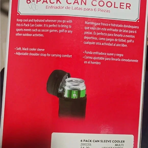 Holiday Time Red 6-Pack Can Cooler - Picture 2 of 3